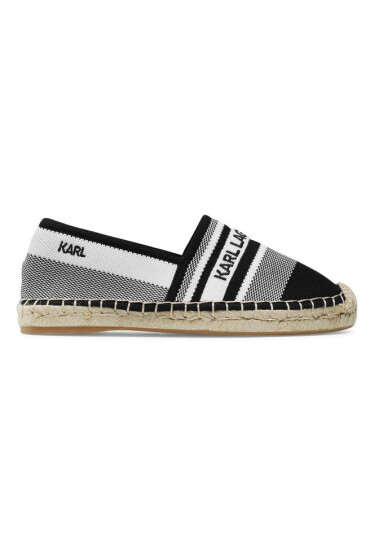 KARL LAGERFELD Еспадрили KL80175 White Knit Textile W/Black - Mera.bg