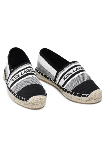 KARL LAGERFELD Еспадрили KL80175 White Knit Textile W/Black - Mera.bg