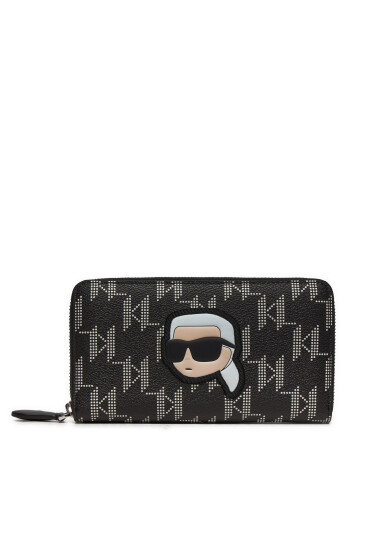 KARL LAGERFELD Голям дамски портфейл 245W3221 Черен - Mera.bg