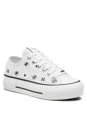 KARL LAGERFELD Кецове KL60415E White Canvas - Mera.bg