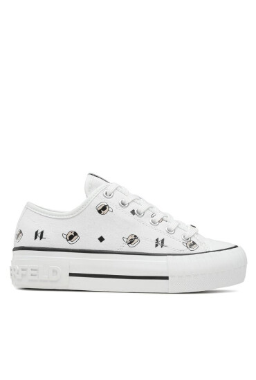 KARL LAGERFELD Кецове KL60415E White Canvas - Mera.bg