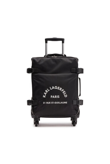 KARL LAGERFELD Малък текстилен куфар 225M3022 Black - Mera.bg