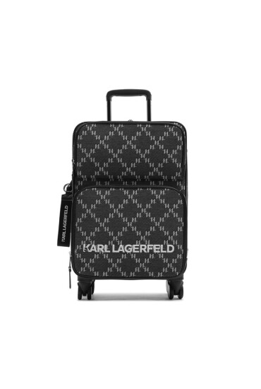 KARL LAGERFELD Самолетен куфар за ръчен багаж K/Monogram Jkrd 2.0 Trolley 236W3024 Сив - Mera.bg