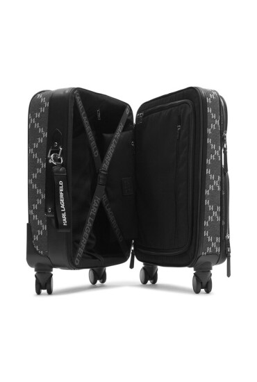 KARL LAGERFELD Самолетен куфар за ръчен багаж K/Monogram Jkrd 2.0 Trolley 236W3024 Сив - Mera.bg
