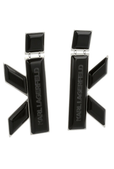 KARL LAGERFELD Обеци с клипс 221W3931 Black - Mera.bg
