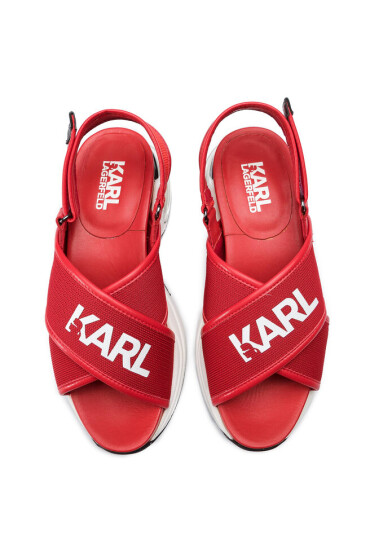 KARL LAGERFELD Сандали KL61705 Red Knit Textile w/Black - Mera.bg