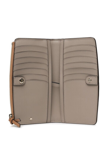 Kate Spade Голям дамски портфейл Zip Slim Wallet K5613 Кафяв - Mera.bg