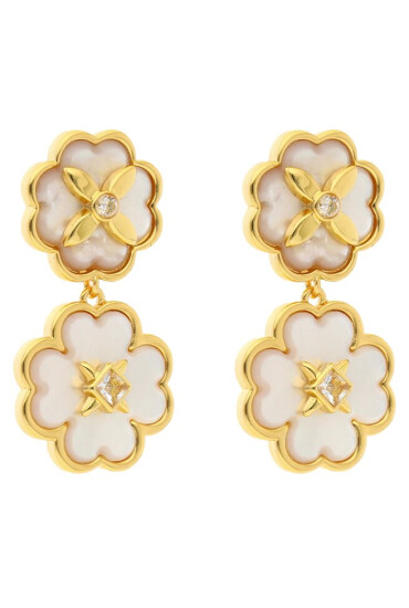 Kate Spade Обици Drop Ear KD306 Cream/Gold 100 - Mera.bg