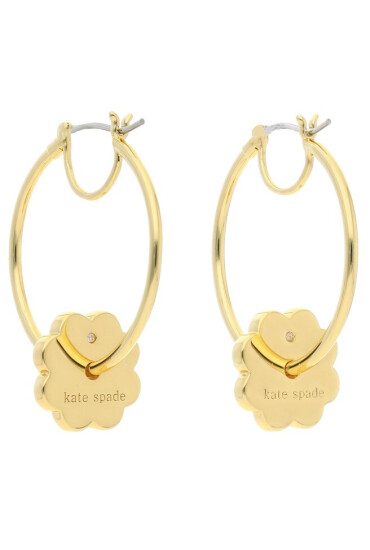 Kate Spade Обици Hoops KD312 Cream/Gold 100 - Mera.bg