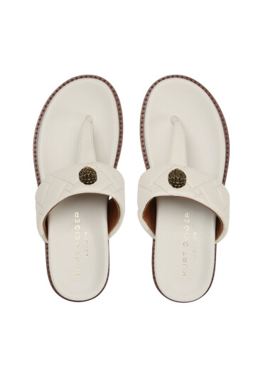 Kurt Geiger Джапанки Kensington T-Bar Chunky 9819941109 Екрю - Mera.bg