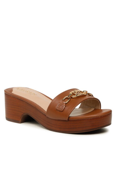 Lauren Ralph Lauren Чехли Roxanne 802891400002 Polo Tan - Mera.bg