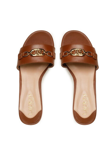 Lauren Ralph Lauren Чехли Roxanne 802891400002 Polo Tan - Mera.bg