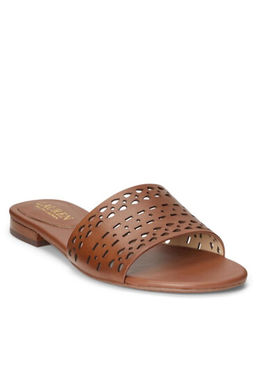 Lauren Ralph Lauren Чехли Andee 802904285001 Deep Saddle Tan - Mera.bg