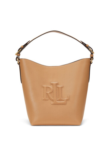 LAUREN RALPH LAUREN Дамска чанта Medium Witley Leather Bucket Bag 431950855008 Кафяв - Mera.bg
