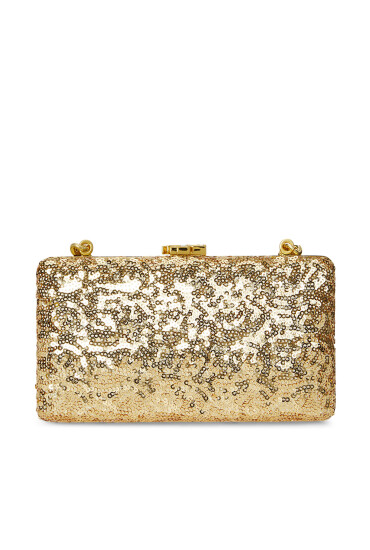 LAUREN RALPH LAUREN Дамска чанта Sequined Small Franki 431980356002 Златист - Mera.bg