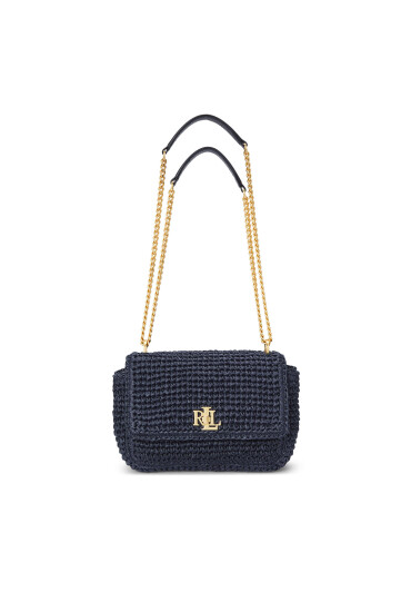 LAUREN RALPH LAUREN Дамска чанта Woven Straw Medium Sophee Shoulder Bag 431920043005 Тъмносин - Mera.bg