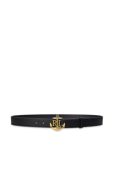 LAUREN RALPH LAUREN Дамски колан Anchor-Logo Skinny Leather Belt 412957004001 Черен - Mera.bg