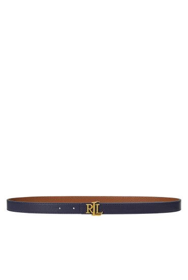 LAUREN RALPH LAUREN Дамски колан Logo Reversible Embossed Skinny Belt 412959135002 Тъмносин - Mera.bg