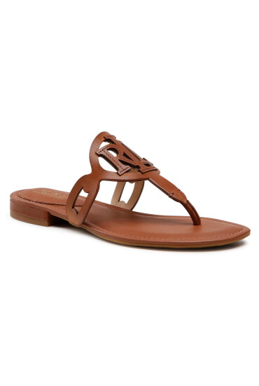 Lauren Ralph Lauren Джапанки Audrie 802840596002 Polo Tan - Mera.bg
