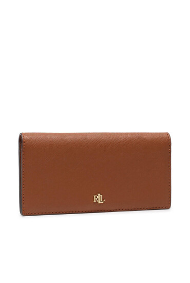 LAUREN RALPH LAUREN Голям дамски портфейл Slim Wallet 432802917010 Кафяв - Mera.bg