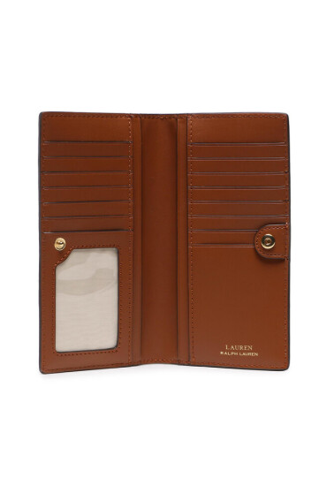 LAUREN RALPH LAUREN Голям дамски портфейл Slim Wallet 432802917010 Кафяв - Mera.bg