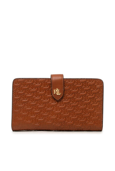 LAUREN RALPH LAUREN Голям дамски портфейл Tech Wristlt 432883669007 Кафяв - Mera.bg