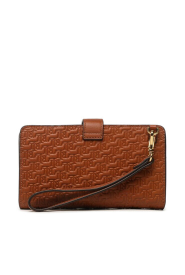 LAUREN RALPH LAUREN Голям дамски портфейл Tech Wristlt 432883669007 Кафяв - Mera.bg