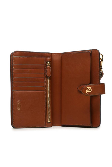 LAUREN RALPH LAUREN Голям дамски портфейл Tech Wristlt 432883669007 Кафяв - Mera.bg