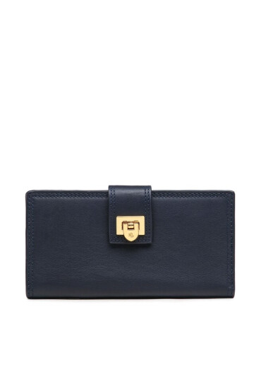 Lauren Ralph Lauren Голям дамски портфейл Resort 432883602005 Navy - Mera.bg