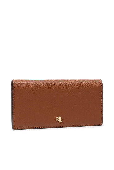 LAUREN RALPH LAUREN Голям дамски портфейл Slim Wallet 432802917010 Кафяв - Mera.bg
