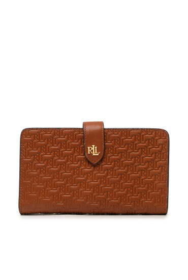 LAUREN RALPH LAUREN Голям дамски портфейл Tech Wristlt 432883669007 Кафяв - Mera.bg