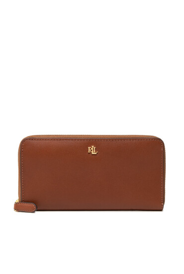 LAUREN RALPH LAUREN Голям дамски портфейл Zip Cont Wlt 432876730004 Кафяв - Mera.bg