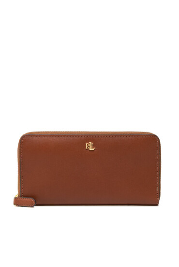 LAUREN RALPH LAUREN Голям дамски портфейл Zip Cont Wlt 432876730004 Кафяв - Mera.bg