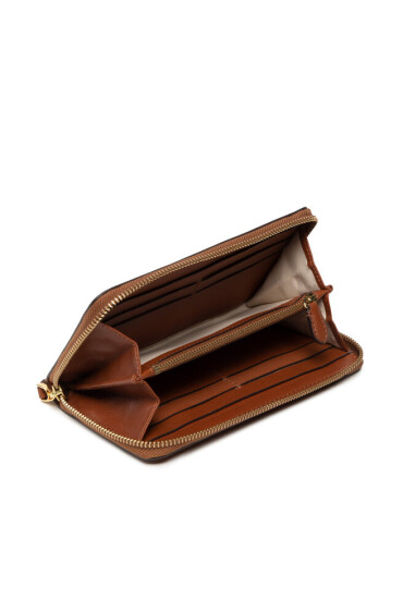LAUREN RALPH LAUREN Голям дамски портфейл Zip Cont Wlt 432876730004 Кафяв - Mera.bg