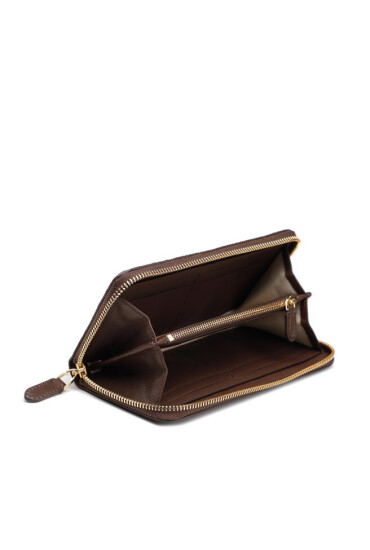 LAUREN RALPH LAUREN Голям дамски портфейл Zip Cont Wlt 432883655002 Кафяв - Mera.bg