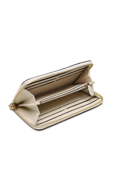 Lauren Ralph Lauren Голям дамски портфейл Zip Cont Wlt 432883655006 Vanilla - Mera.bg