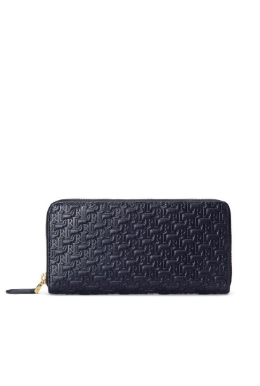 Lauren Ralph Lauren Голям дамски портфейл Zip Cont Wlt 432883655008 French Navy - Mera.bg