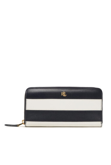 Lauren Ralph Lauren Голям дамски портфейл Zip Cont Wlt 432891177001 French Navy/White Stripe - Mera.bg