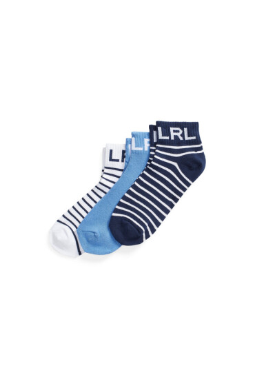 Lauren Ralph Lauren Комплект 3 чифта къси чорапи дамски Strp Qtr 3pk 454903933001 Asst - Mera.bg