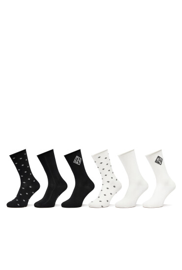 LAUREN RALPH LAUREN Комплект 6 чифта дълги чорапи мъжки 454958793001 Екрю - Mera.bg
