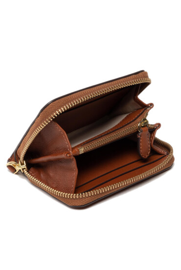 LAUREN RALPH LAUREN Малък дамски портфейл Sm Zip Wllet 432876729004 Кафяв - Mera.bg