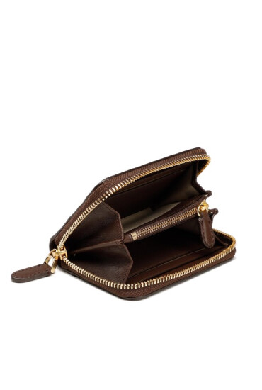 LAUREN RALPH LAUREN Малък дамски портфейл Sm Zip Wllet 432883664002 Кафяв - Mera.bg
