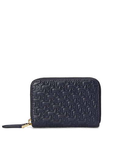 LAUREN RALPH LAUREN Малък дамски портфейл Sm Zip Wllet 432883664008 Тъмносин - Mera.bg