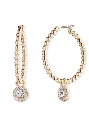 LAUREN RALPH LAUREN Обици Pe 30Mm Pave Bead Hoop 14G00923 Златист - Mera.bg