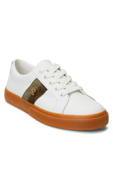 Lauren Ralph Lauren Сникърси 802912650003 Snw Wht/Btnc Green/Olive Frn - Mera.bg