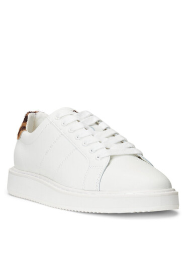 Lauren Ralph Lauren Сникърси 802918367001 Snow White/Chestnut Brown - Mera.bg
