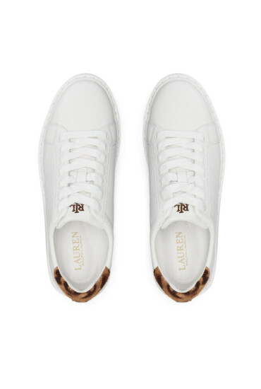 Lauren Ralph Lauren Сникърси 802918367001 Snow White/Chestnut Brown - Mera.bg