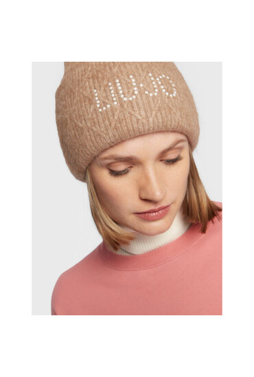 Liu Jo Шапка Logo Perle 2F2019 M0300 Cappuccino 61310 - Mera.bg