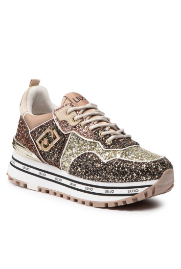 Liu Jo Сникърси Maxi Wonder Glitter 24 BF2103 TX007 Light Gold 04178 - Mera.bg