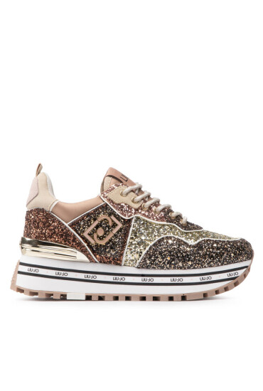 Liu Jo Сникърси Maxi Wonder Glitter 24 BF2103 TX007 Light Gold 04178 - Mera.bg